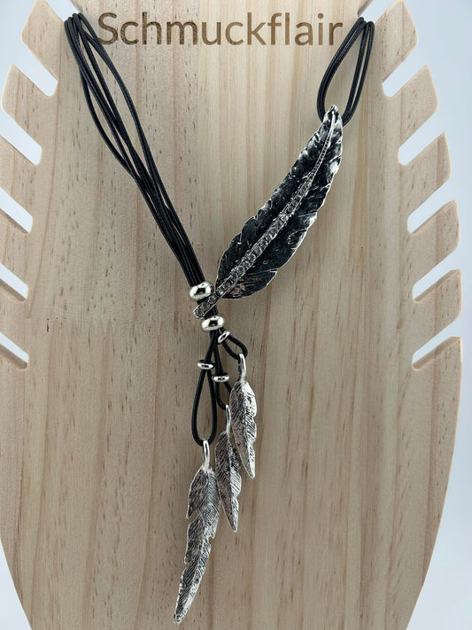 4 Blatt - Lederkette 40cm