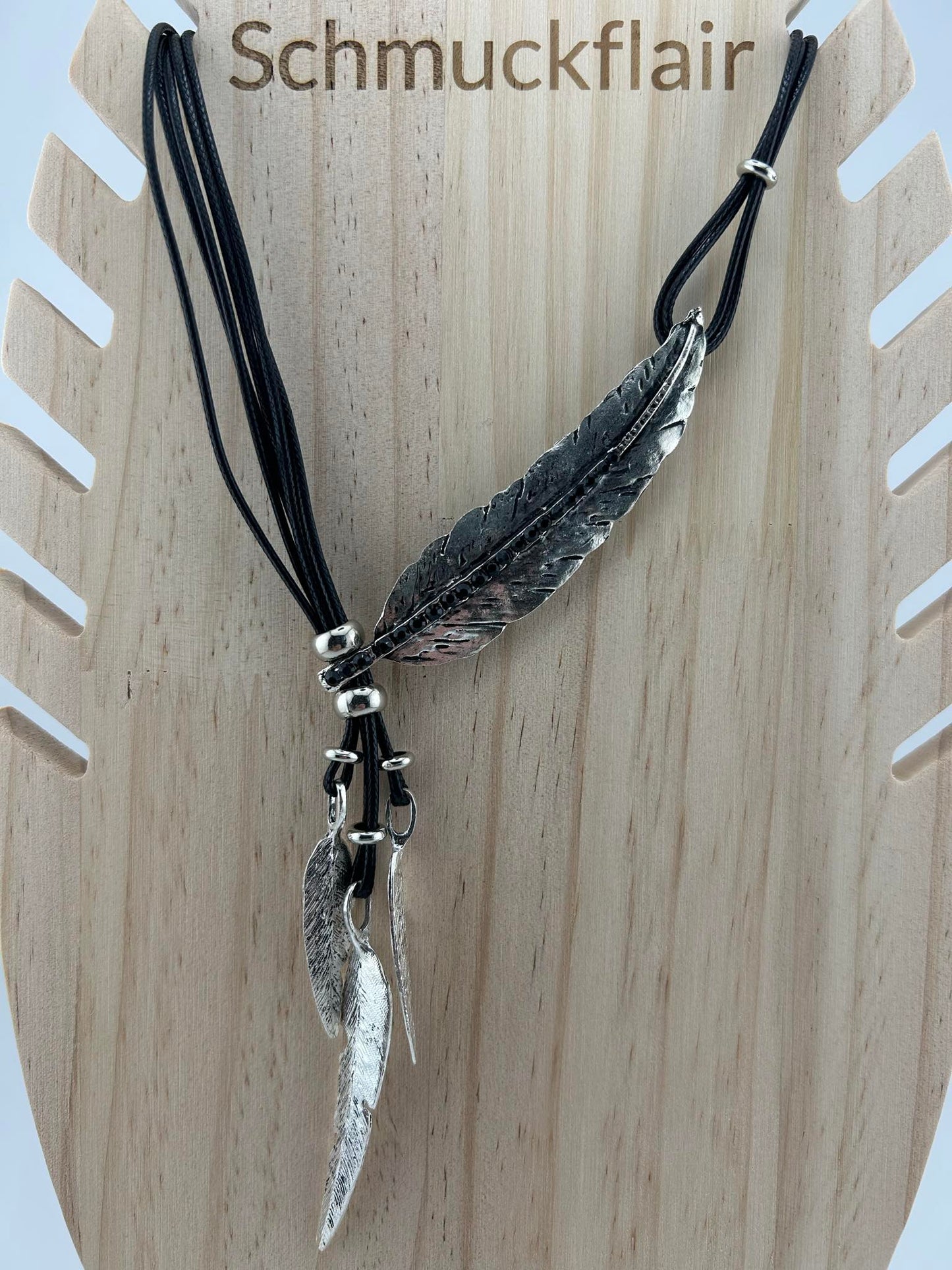 4 Blatt - Lederkette 40cm