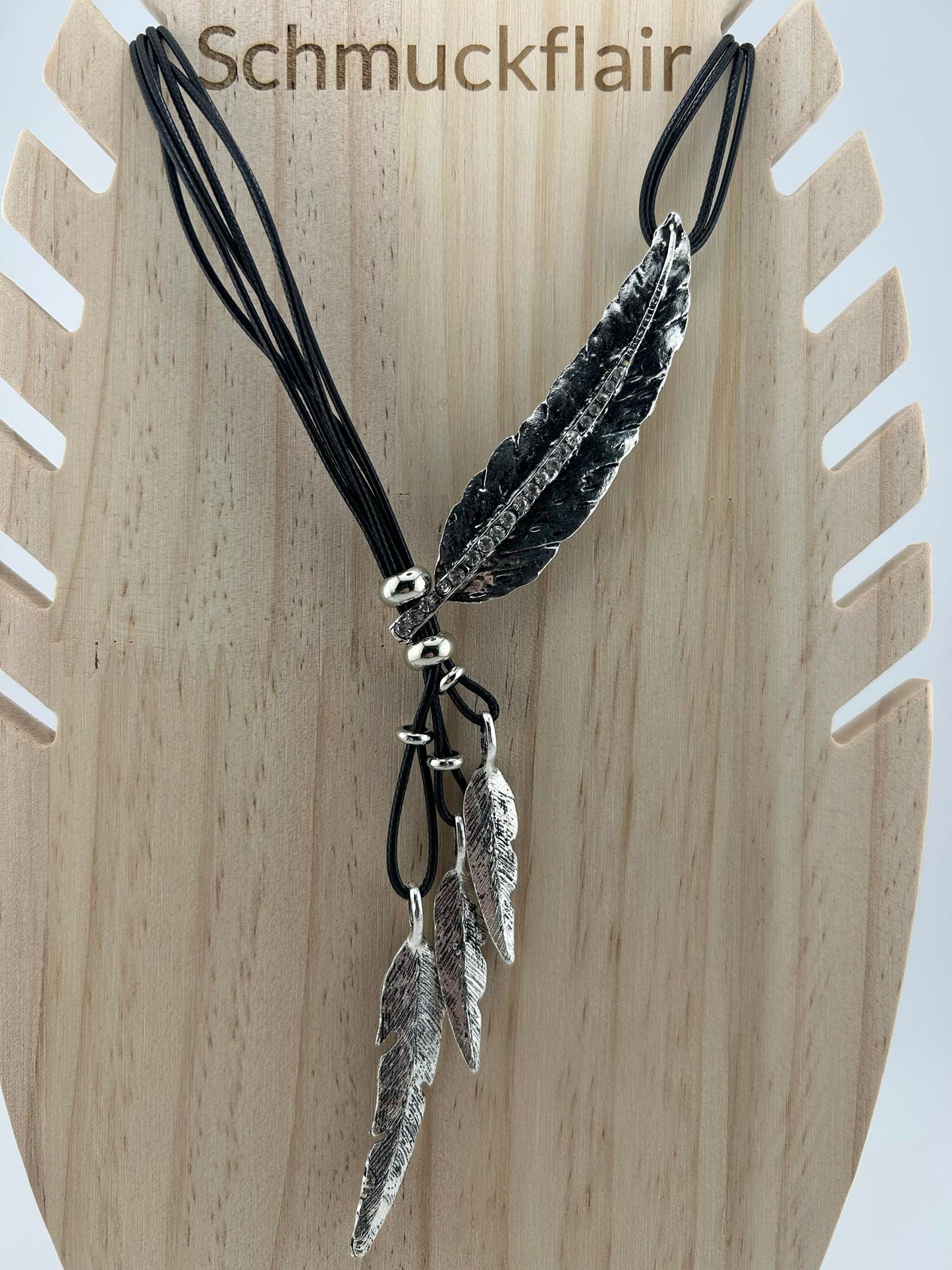 4 Blatt - Lederkette 40cm