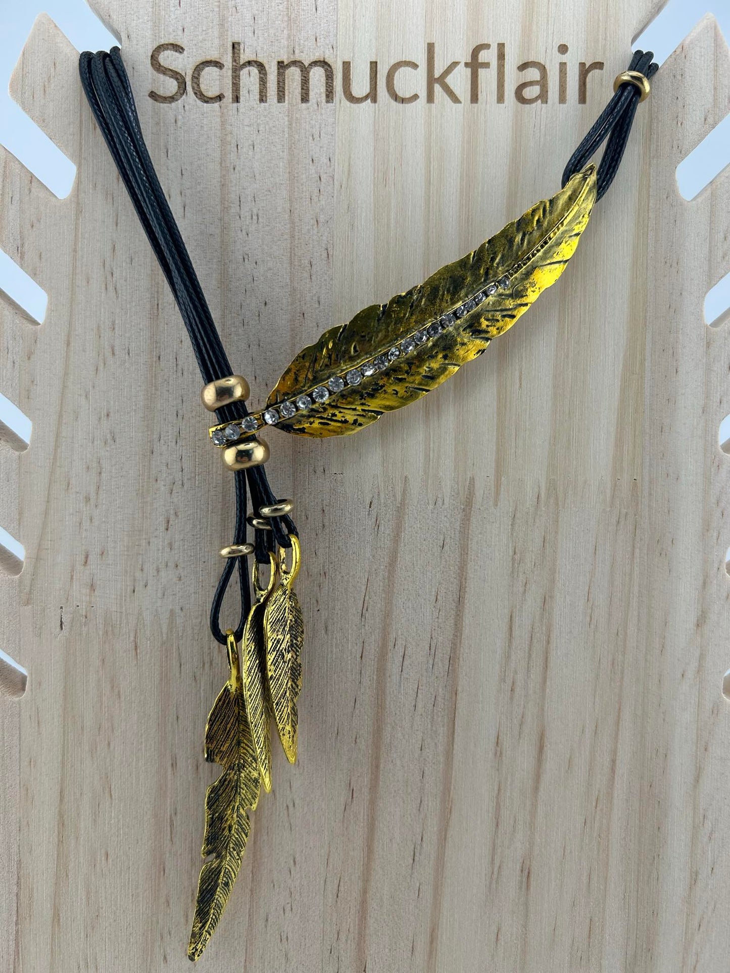 4 Blatt - Lederkette 40cm