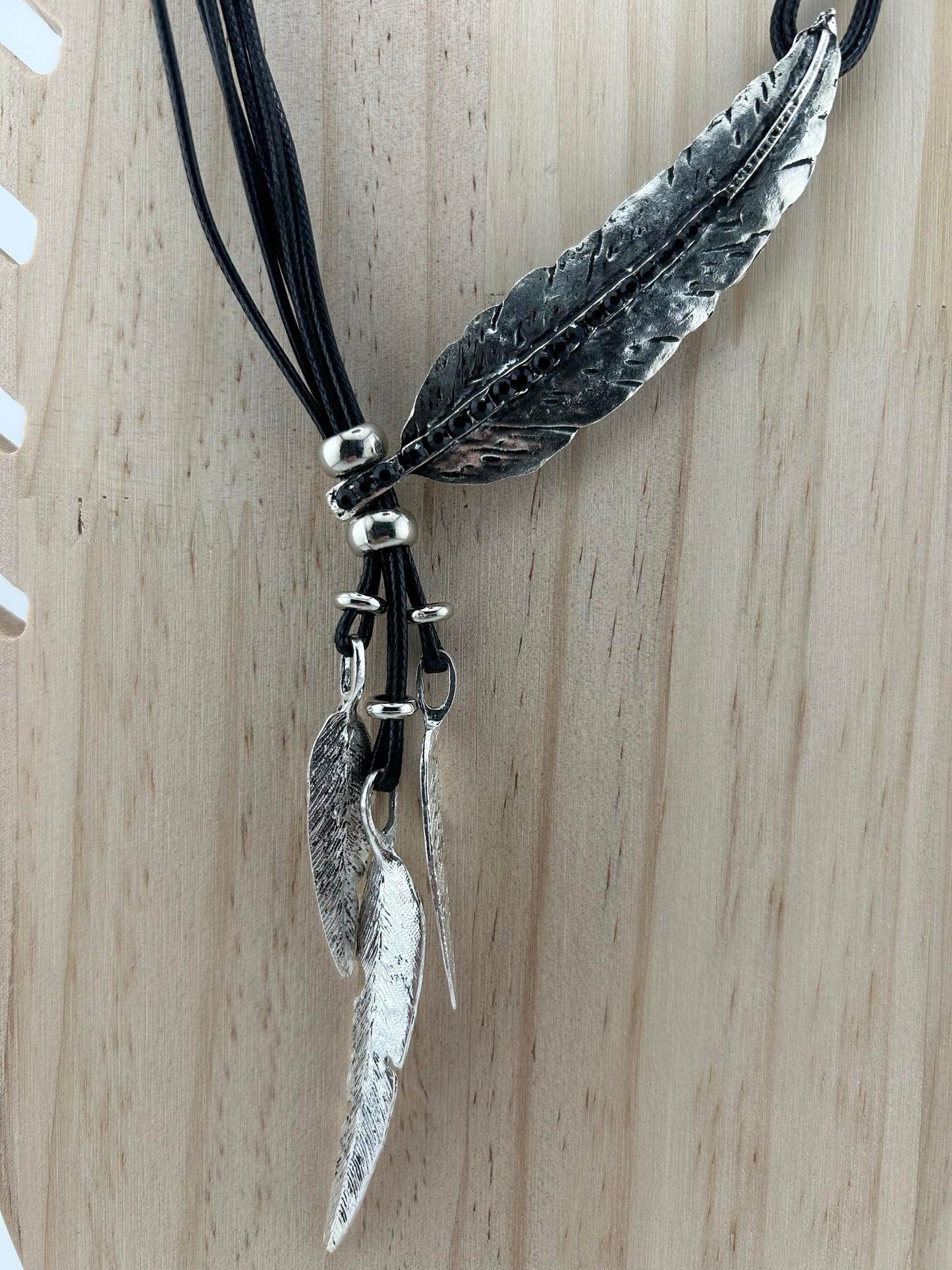 4 Blatt - Lederkette 40cm