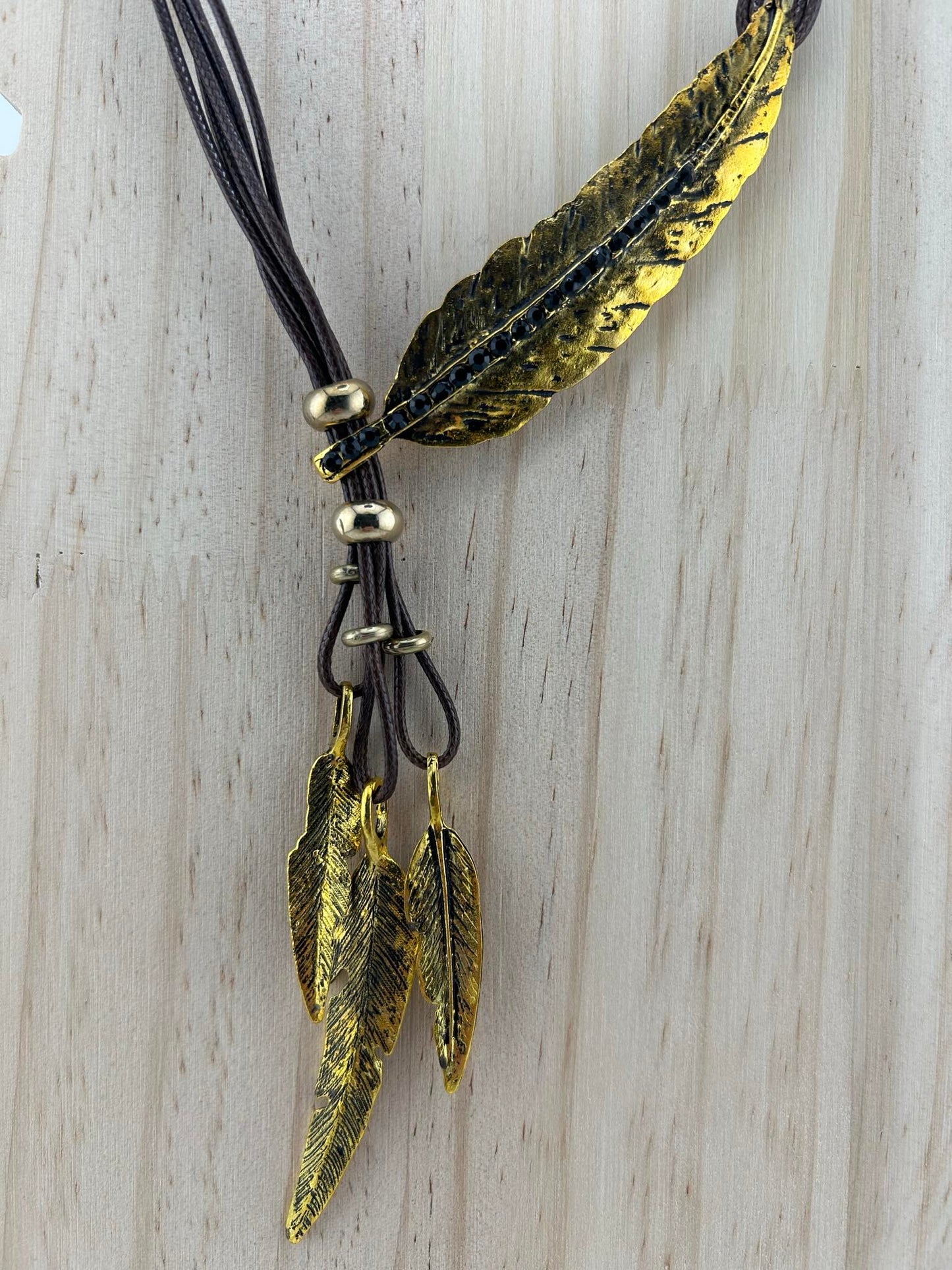 4 Blatt - Lederkette 40cm