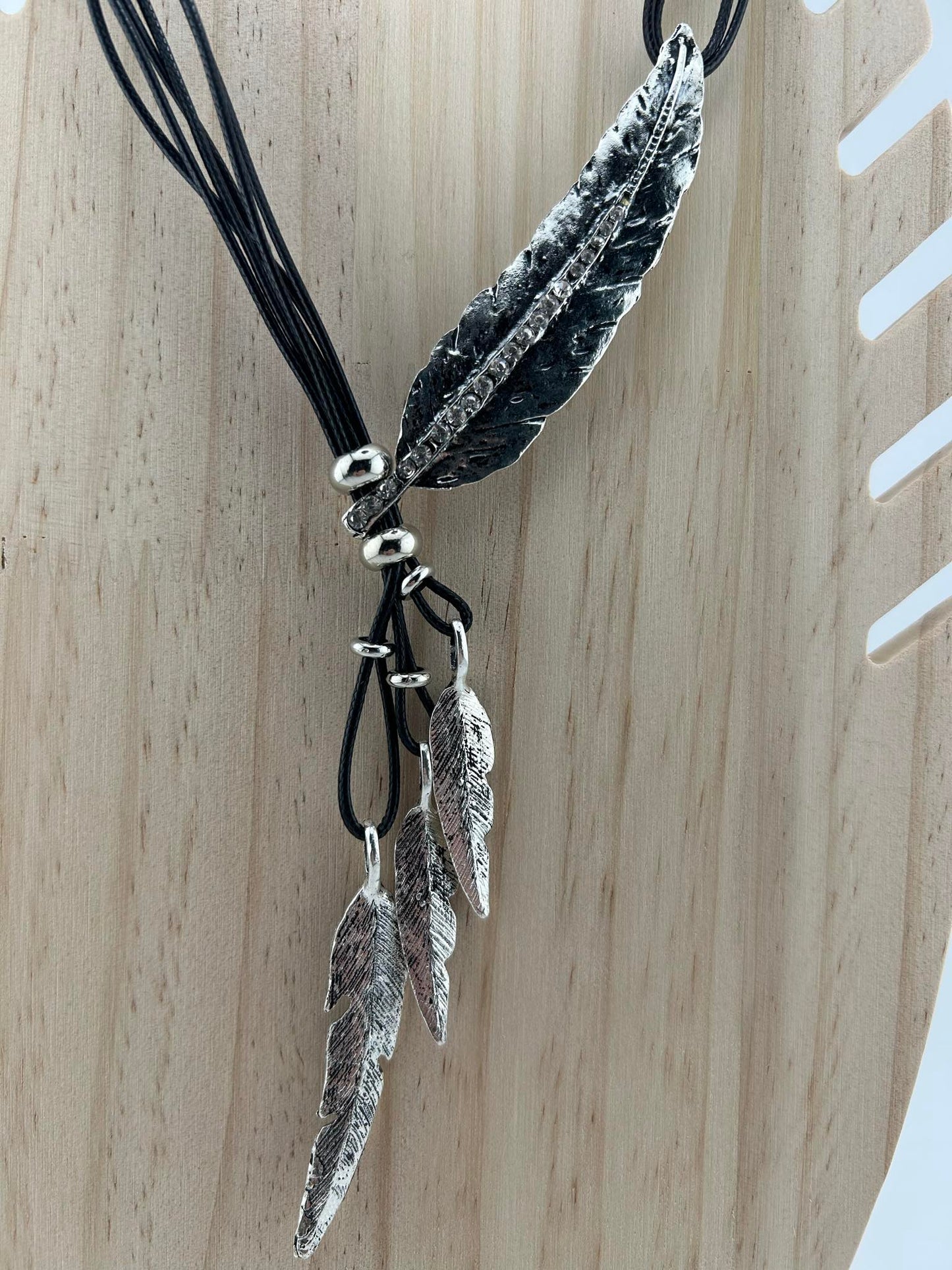 4 Blatt - Lederkette 40cm