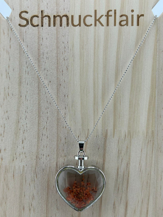 Blumen Glas Herzen 60cm