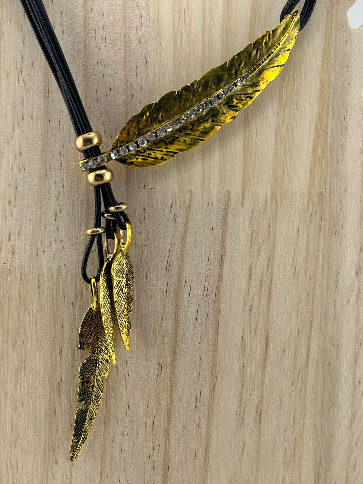 4 Blatt - Lederkette 40cm