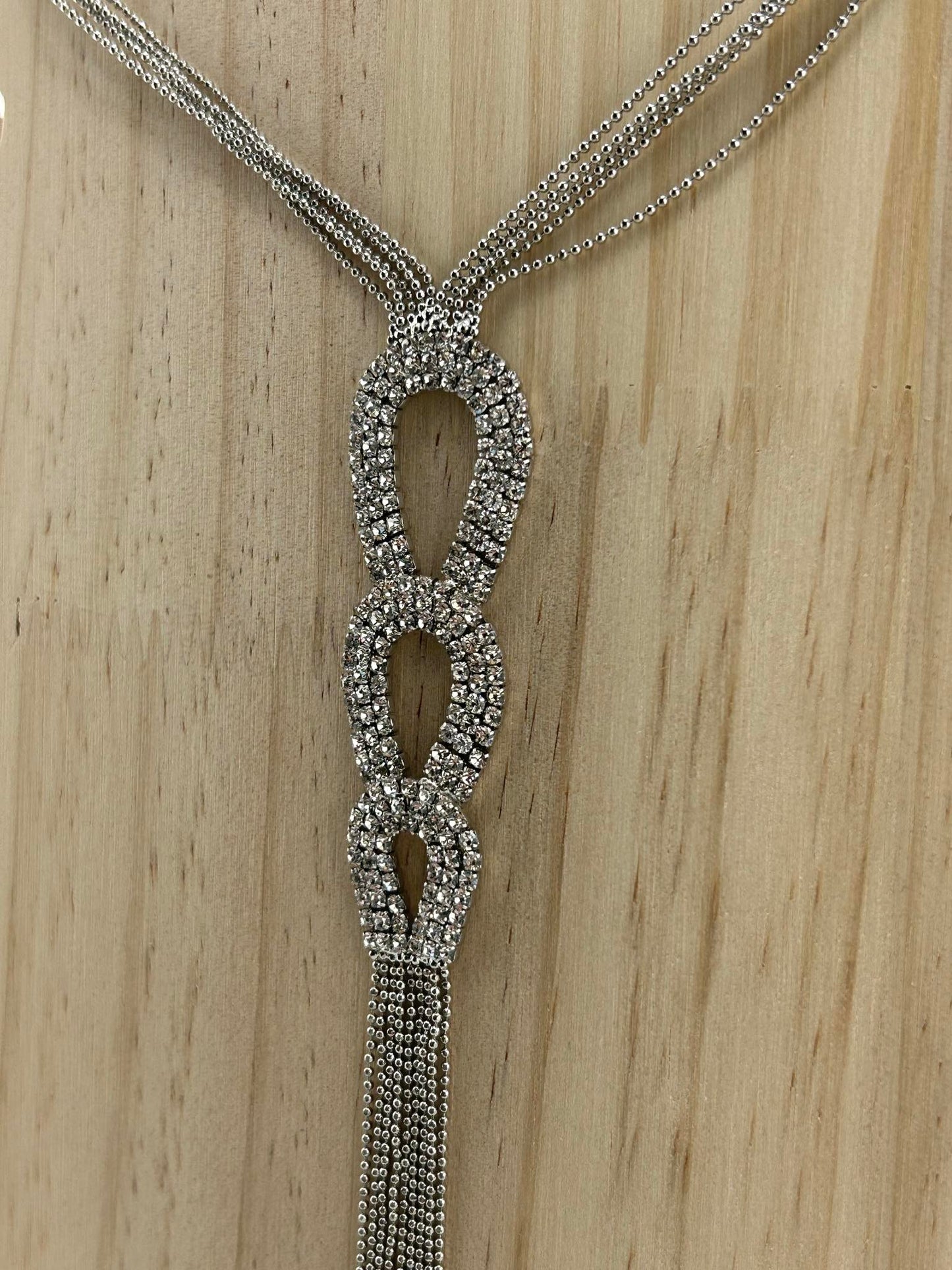 3Fach Kristall Ovalkette 40cm