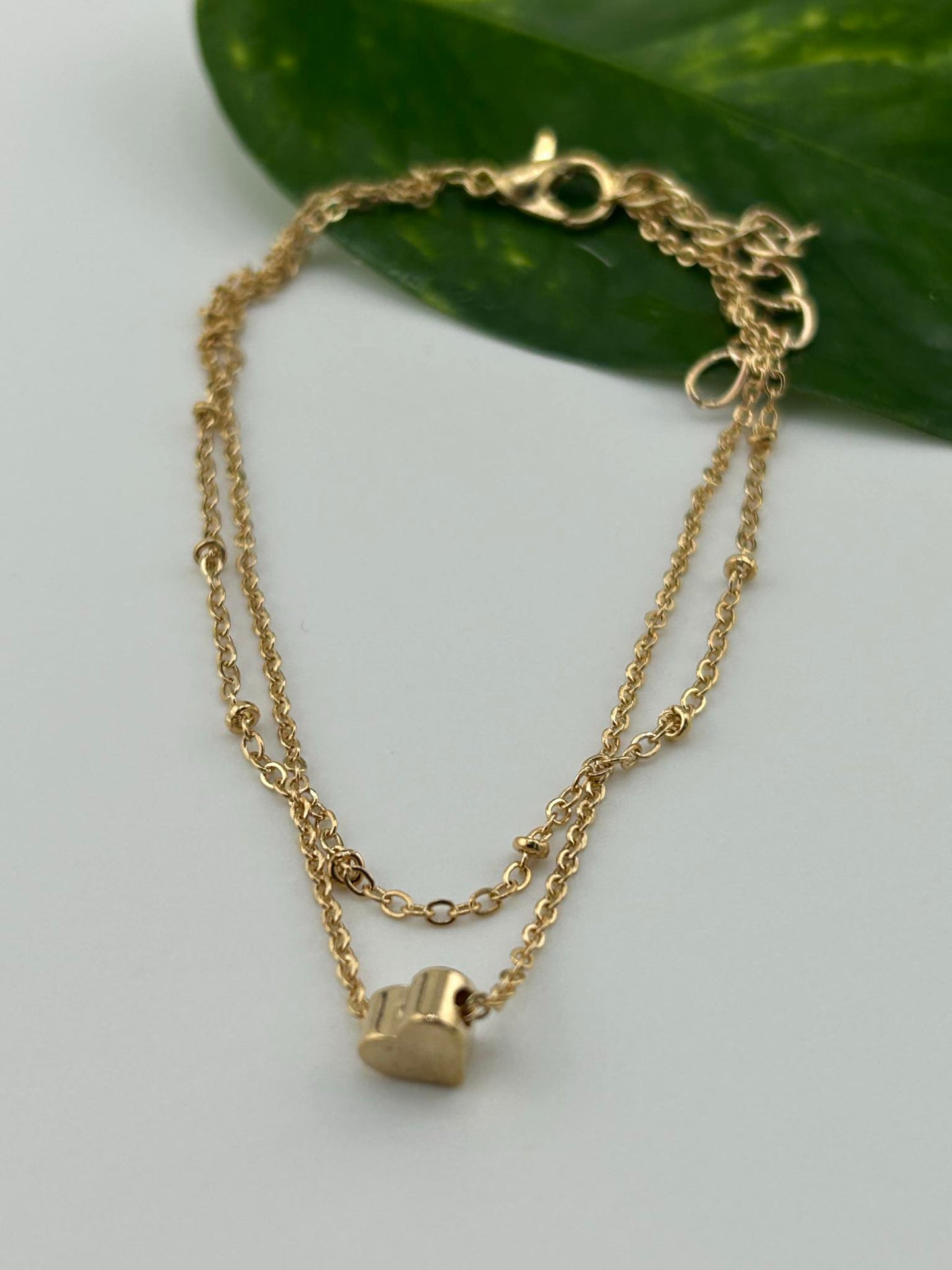 Doppelte Herz Fußkettchen